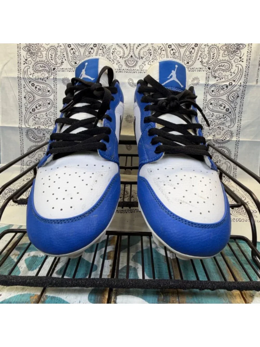 Nike Jordan 1 Low TD Cleats Men's Sz11.5 US Game Royal Football Shoes FJ6245-104